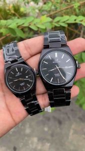 MIRETE ORIGINAL Jam Tangan Couple / Pasangan Analog Tipe 3023 Tahan Air Fitur Tanggal Aktif Rantai Stainless Steel Desain Mewah Dan Elegan Sudah Gratis Box Dan Batrai Cadangan Dijamin Sesuai Foto