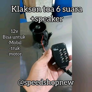 Klakson Toa 6 Suara Sirine Ambulan Polisi Universal Motor Mobil Plus Microphone