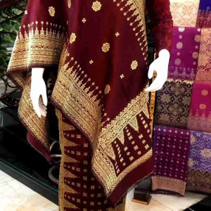 EXCLUSIVE SONGKET CANTIK MANIS GEBENG MAROON/ SONGKET PALEMBANG ASLI