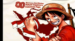 Tshirt Kaos INDONESIA ONE PIECE Dirgahayu 80th 2025 terbaru / Kaos indonesia 80th termurah terlaris 100% Catton