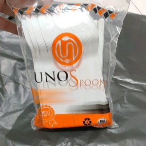 Sendok Uno plastik makan Putih susu isi 100 Pcs