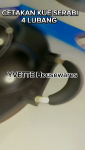 INDO WORLD Loyang Kue Cake Molds Cetakan 4 Lubang Kue Serabi - Kue Surabi - Kue Ape - Hitam