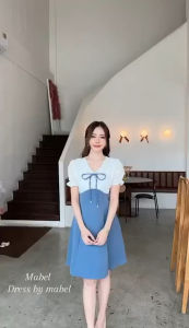 c100 เดรสแขนตุ๊กตาแต่งผ้าลูกไม้