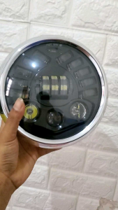 REFLEKTOR / REFEKTOR / BATOK / LAMPU DEPAN SCORPIO DAYMAKER 7 INCHI SET BATOK HITAM DAN CHROME TINGGAL PASANG PNP