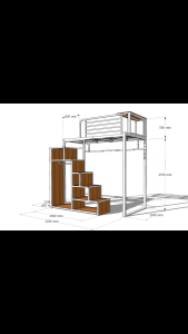 Loft bed customize singapore for helper room/maid room/store room/bomb shelter