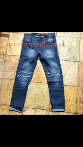 CELANA JEANS PANJANG PRIA SOBEK RIPPED BIKERS BERLAPIS/CELANA JEANS PRIA PANJANG