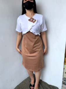 Dress Scuba Bodycon Wanita Kondangan Dress Kasual Kekinian Gaun Wanita Natal Dan Imlek