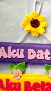 Hiasan pintu gantungan dinding Aku datang aku belajar aku bisa hiasan kelas bahan flanel handmade Dekorasi Kelas Anak Aksesori Pembelajaran Kreatif - Lazada