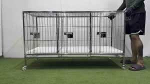 2x4.5x2.5 3doors.. STAINLESS 304 DOG CAGE. HEAVY DUTY