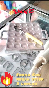 PROMO HARGA CETAKAN KUE KERAK TELUR TAKOYAKI MOTIF CEKUNG LUBANG 16/25 CUBIT COR ALUMUNIUM TEBAL