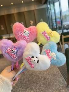 Bút ɡel Mực Đen Gắn Cục Bông Tròn Siêu Cưng