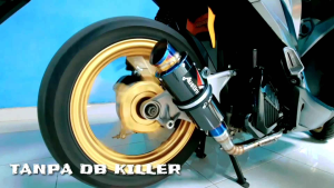 knalpot racing ujung biru perut karbon suara ngebas bulat