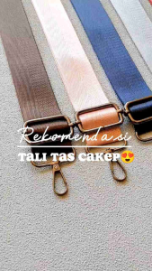 HERINGBONE HB38 - TALI TAS SELEMPANG MOTIF PANAH LEBAR 38CM. CANTOLAN HITAM BENTUK BULAT