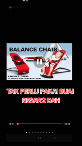 FOLDABLE BABY BALANCE CHAIR ROCKER BOUNCER CHAIR BUAI LANTAI