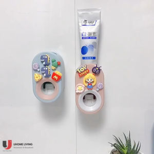 [Local Seller] Toothpaste Dispenser Hands Free for Kids Family Toothpaste Pump Holder Automatic Toothpaste Squeezer Cute Cartoon