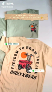 Baju Kaos Distro Anak Laki-laki Motif Karakter Depan Belakang Usia 1-12 Tahun