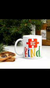 ZesMugz 11 oz Glossy Mug Be Kind (Autism Theme)