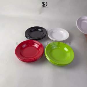 (6pcs / 12pcs) Piring Melamin Kecil 5 Inch Tatakan Gelas/Alas Cangkir | SingaSingi Tebal Anti Pecah