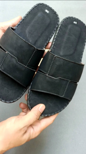 Dép quai ngang nam da sáp Dép lê nam thời trang đế mỏng 2 cm nhẹ êm chân may viền chắc bền đẹp