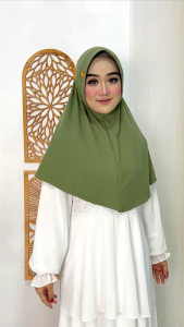 bergo hijab arsyla pet tali knit snowy cantik