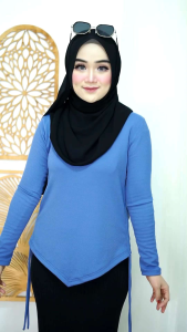 Aluna crop top kerut samping bahan knit snowy