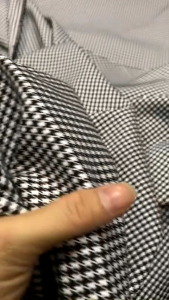 vải cotton bố zích zắc trắng đen dày co dãn _( khổ 1m5) mềm mịn may đầm váy