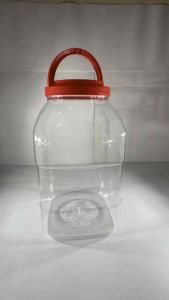 RED CAP Square Jar with Handle 6 Liters Capacity Sold Per Piece Ideal for Storage and Organization