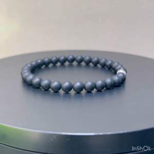 CW Manila - AD0NIS Stretch Bracelet - 6mm Matte Onyx Stones with Spacer - Semi Precious Stretch Bracelet