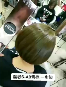 MOGE Profesional 6AB Ash Brown permanen Tanpa Bleaching 6% 9% 12% 100ml oxydant ( campuran ) cat rambut 100gr 3° socolor Wonder WL ash abu majifasion hair colour