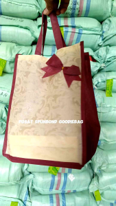 (isi 12pcs) Tas hajatan Pita embos 22x22 Motif premium tas kotak nasi/snak