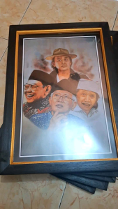Hiasan dinding Cetak poster Cak Nun dan kawan kawan plus bingkai ukuran 35x52 cm