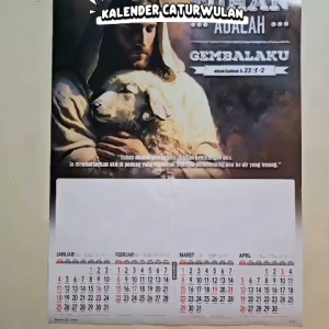Kalender tahun 2026 caturwulan 3 lembar 4 bulanan gambar rohani 1 AO 221 (terima castume cetak merek)