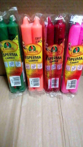 Liwanag Esperma Candle #17 (E#17) Sold per Pack 2 Pieces in a Pack Size:7/8" Diameter x 7.25"Height Burning Time: 5-8 Hours