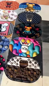 Keset Printing 3D Diatomite - Lap Kaki Serap Air Motif 3D