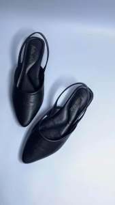 Futto.chic: Sepatu Flat Mules Wanita Cantik Slip-On Tali Karet Simpel Polos