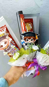 buket wisuda mini/buket hari guru mini simpel lucu unik