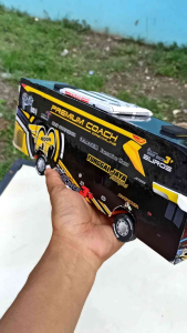 Mainan Miniatur Bis TUNGGAL JAYA MOONEYES Bisa Tambah Full Lampu Telolet Basuri Remot Control RC