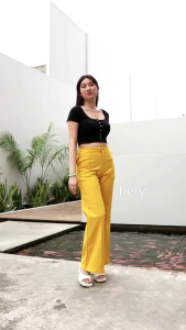 Celana cutbray wanita bahan paragon kode 9033 real pict