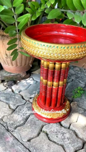 Tawaii Handcrafts : ขันโตก ขันโตกขาซี่ทึบ 14 นิ้ว