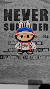 Kaos Atasan Wanita Lengan Panjang & Kaos Raglan Wanita Sablon Never Labubu Korea M71