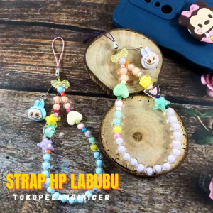 TALI HP Labubu Candy- Strap Hp Labubu Manik Luxury- Gantungan Hp Labubu