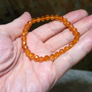 6mm Premium natural Citrine strong golden yellow faceted bracelet [Natural Crystal] 6毫米优质天然黄水晶深金黄手链