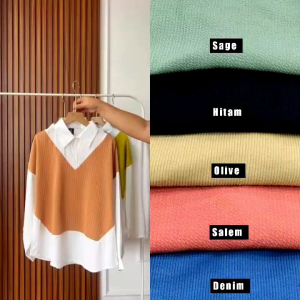 Atasan Blouse Wanita Bahan Knit Premium & Polo Linen