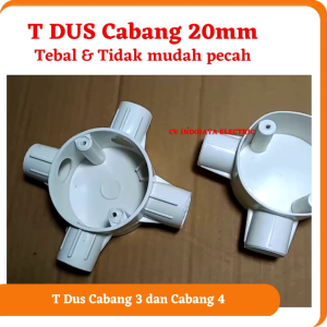 T dus 4 cabang 20 mm high quality bahan tebal tidak mudah pecah