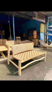 Bench from branch Wood rattan sintetis