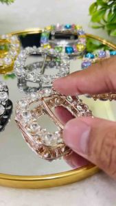 The Brooch Factory 2 in 1 Buckle Ring Brooch Crystal Satellite Rhinestone Kerongsang Cincin Tudung Bawal Hijab G3359