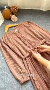 Zizara S M L XL XXL XXXL  5L Gamis Dress Brukat Mix Satin Kondangan Wanita Jumbo Ld 140 130 120 110 98 92 Putih Hitam