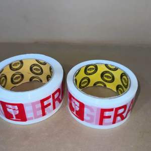 Fragile Tape 2” x 50m & 100m (White And Red Backing ) sold per Pc