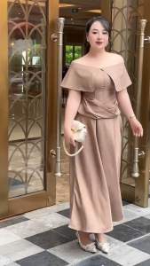 Combo Đầm Maxi Bigsize 50-90KG Kèm Áo Choàng Rời Sang Chảnh Đi Làm Đi Tiệc Đi Chơi - D261 - Ú Xinh Store (Maxi Cotton)