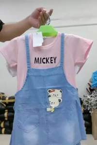 1-6yrs Baby Girls 2in1 Summer Denim Suspender Skirt 2023 Cute Fashion 1~6岁女童夏季牛仔背带裙假两件装2023新款时尚可爱